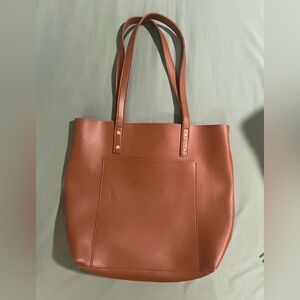 Chic Tan Faux Leather Tote Bag